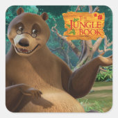 Baloo 4 vierkante sticker (Voorkant)