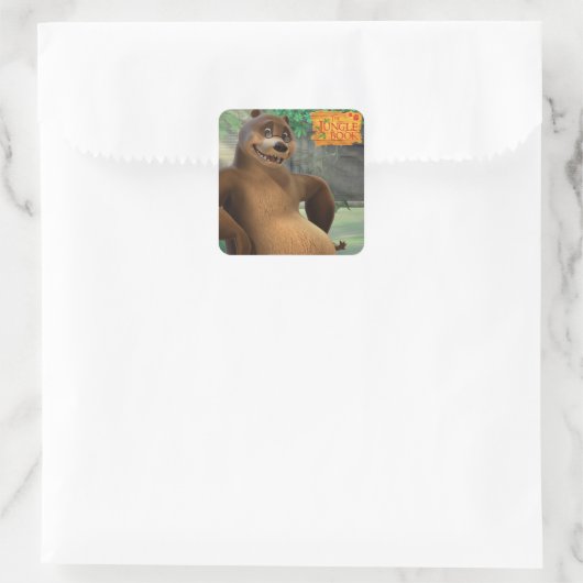 Baloo 5 vierkante sticker (Tas)