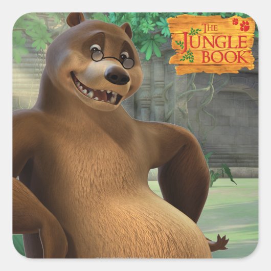 Baloo 5 vierkante sticker (Voorkant)