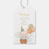 Baloons Pink Little Bunny Birthday Cadeaulabel (Voorkant)