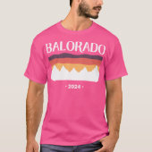 Balorado 2024 Design. Witte Balorado tekst en wit T-shirt (Voorkant)