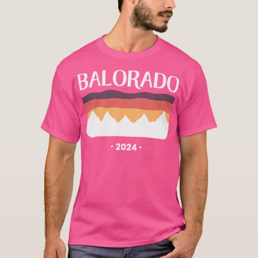Balorado 2024 Design. Witte Balorado tekst en wit T-shirt (Voorkant)