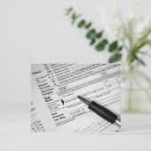 balpeninkt op belastingformulier briefkaart (Staand voorkant)