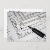 balpeninkt op belastingformulier briefkaart (Voorkant / Achterkant)