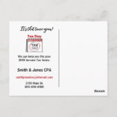 balpeninkt op belastingformulier briefkaart (Achterkant)