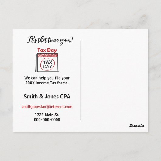 balpeninkt op belastingformulier briefkaart (Achterkant)