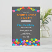 Balput verjaardags bounce house feestje kaart (Staand voorkant)