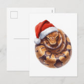 Balpython in Kerstmuts Aquarel Feestdagenkaart (Voorkant / Achterkant)