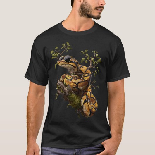Balpython Zonnebril Reptielhouder Slangenbezitter T-shirt (Voorkant)