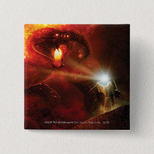 Balrog Versus GANDALF™ Vierkante Button 5,1 Cm