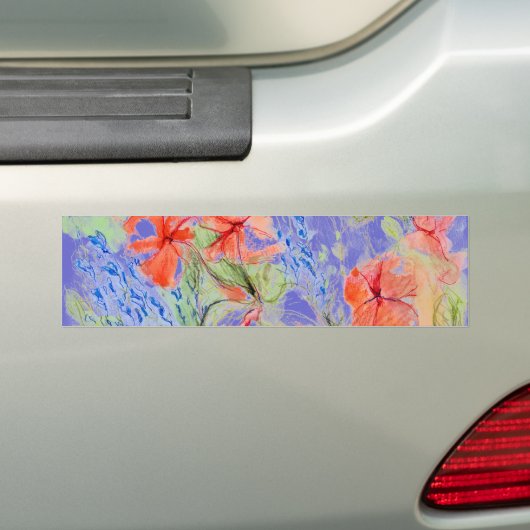 Balsam en Lobelia bloemen Bumpersticker (Op auto)