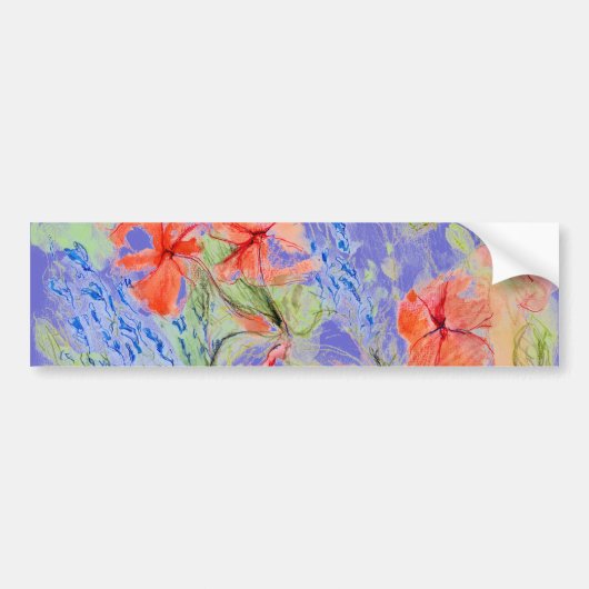 Balsam en Lobelia bloemen Bumpersticker (Voorkant)