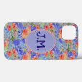 Balsam en Lobelia bloemen en Initialen Case-Mate iPhone Case (Achterkant (horizontaal))