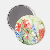 Balsam en Lobelia bloemen Magneet (Voorkant / Achterkant)