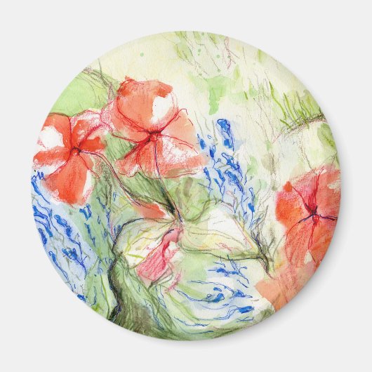 Balsam en Lobelia bloemen Magneet (Voorkant)