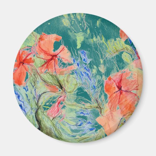 Balsam en Lobelia bloemen Magneet (Voorkant)