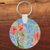 Balsam en Lobelia bloemen Sleutelhanger (Voorkant)