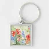 Balsam en Lobelia bloemen Sleutelhanger (Voorkant)