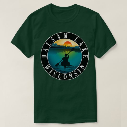Balsam Lake Wisconsin Kayaking T-shirt (Design voorkant)