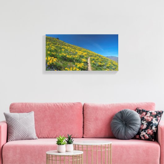 Balsamroot Spring Bloom Canvas Afdruk (Insitu (Woonkamer))