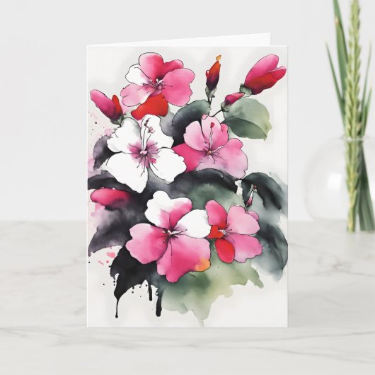 Balsemien - Watercolor bloemen Kaart (Voorkant)