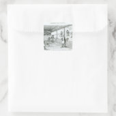 balspel vierkante sticker (Tas)