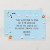 Balspelen kids verjaardag bedankkaart (Voorkant / Achterkant)