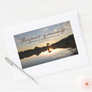 Baltasar Gracian Inspirerend citaat "Respect" Rechthoekige Sticker