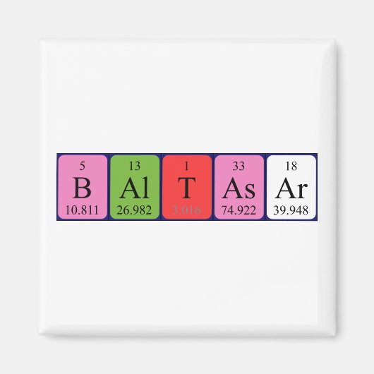 Baltasar periodieke lijstnaam magnet (Voorkant)