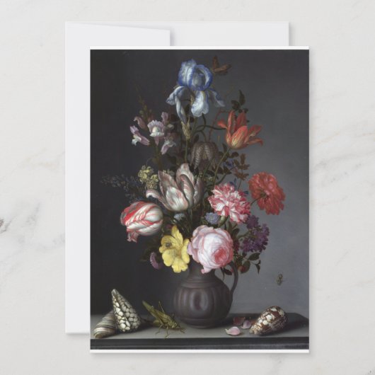 Balthasar van der Ast - Bloemen in een Vaas met ha Kaart (Voorkant)