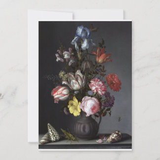 Balthasar van der Ast - Bloemen in een Vaas met ha Kaart