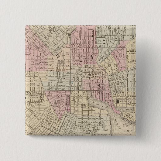 Baltimore 4 vierkante button 5,1 cm (Voorkant)