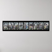 BALTIMORE Alfabet Letter Name Art Poster (Voorkant)