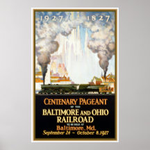 "Baltimore and Ohio Railroad" Vintage Travel Poste