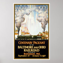 "Baltimore and Ohio Railroad" Vintage Travel Poste Poster