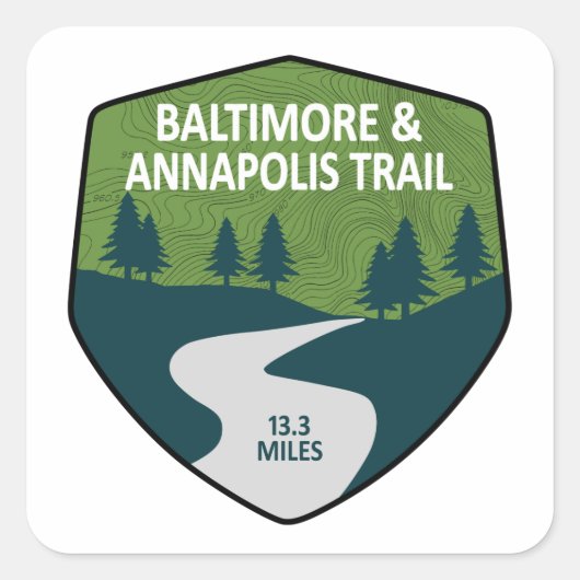 Baltimore & Annapolis Trail Vierkante Sticker (Voorkant)