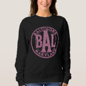 Baltimore BAL Circle Sign Distressed Pink Print Trui (Voorkant)