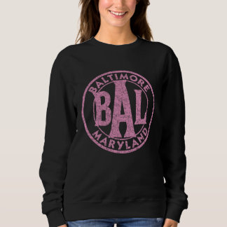 Baltimore BAL Circle Sign Distressed Pink Print Trui