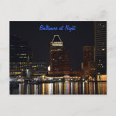 Baltimore bij nacht briefkaart (Voorkant)