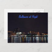Baltimore bij nacht briefkaart (Voorkant / Achterkant)