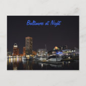 Baltimore bij nacht briefkaart (Voorkant)