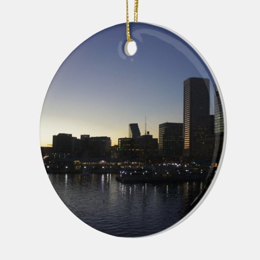 Baltimore bij nacht keramisch ornament (Links)