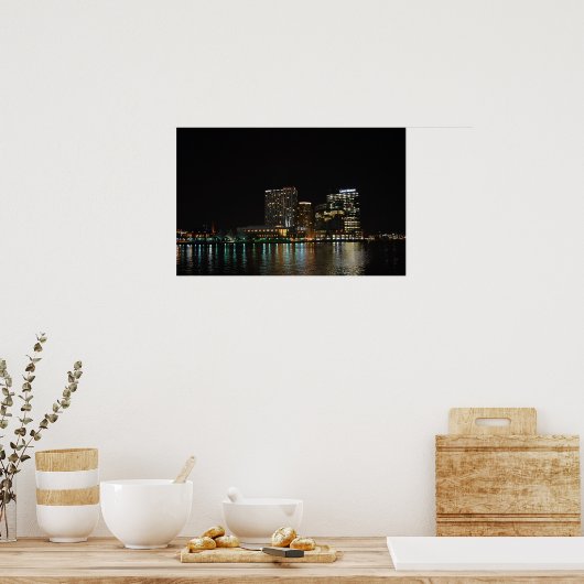 Baltimore bij nacht poster (Keuken)