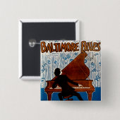 Baltimore Blues Vierkante Button 5,1 Cm (Voorkant /achterkant)