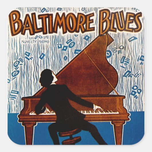 Baltimore Blues Vierkante Sticker (Voorkant)