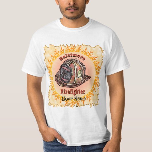 Baltimore brandweerman t-shirt (Voorkant)