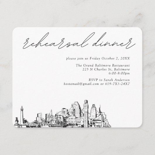Baltimore Bruiloft Elegante Repetitie Enclosure Ka Informatiekaartje (Voorkant)