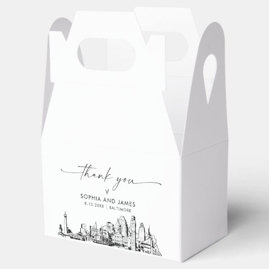 Baltimore bruiloft gepersonaliseerde gunst box bedankdoosjes (Geopend)