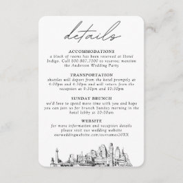Baltimore Bruiloft Kleine Verticale Details Informatiekaartje