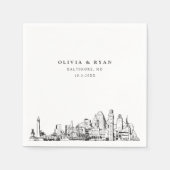 Baltimore Bruiloft Minimalistische Papier Cocktail Servet (Voorkant)